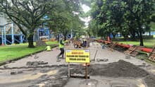 PLTU Labuan area paving progress